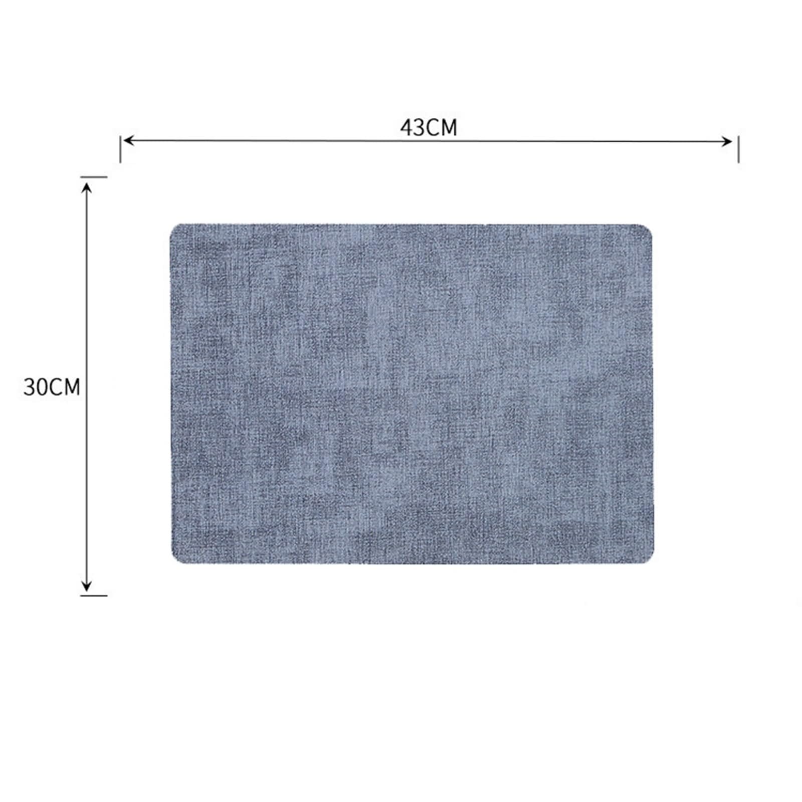 Platzdeckchen 4 Er Set, Platzset Elegant 30x43cm Wendbares Webmuster PU Leder Grau Blau