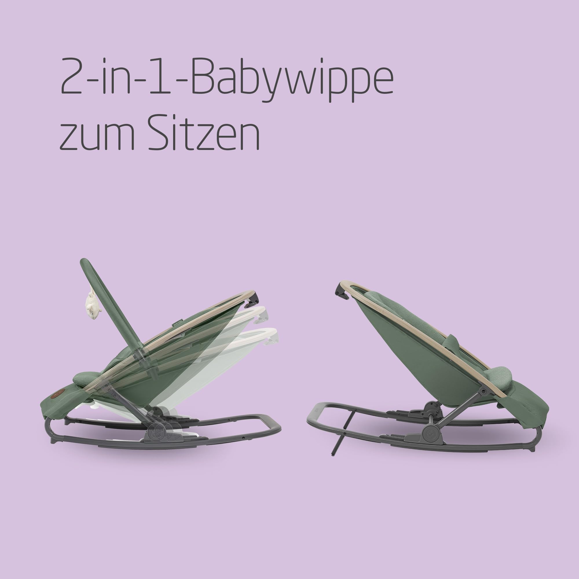 Maxi-Cosi Kori 2-in-1-Babywippe mit Spielzeugbogen, 0–2 Jahre, bis 15 kg, Easy-in-Gurt, Eco Care