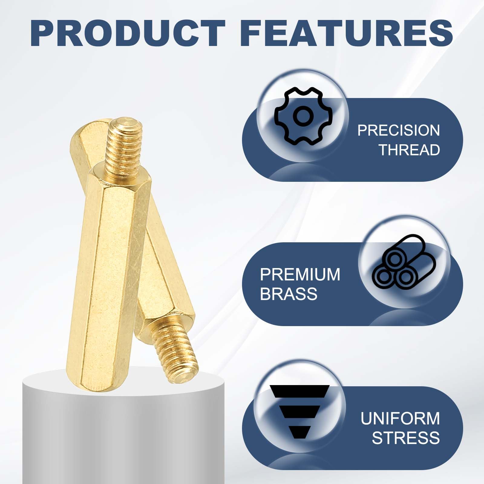 PATIKIL M4 Brass Hex Standoff - Image 3