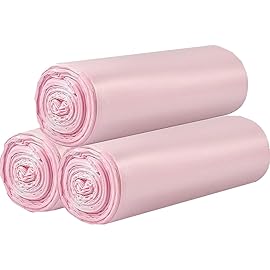 3 Rolls Small Trash Bags - 60 Counts Durable 4 Gallon Small Garbage Bags for home office kitchen Bathroom Bedroom Trash Can linersPink