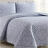 Mellanni Bedspread Coverlet Set Laced-Sky-Blue - Bedding Cover - Oversized 3-Piece Quilt Set (King,...