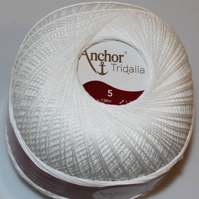 TRIDALIA de Coats Fabra. Ovillo de Color 5 Blanco Cod. 5-07901