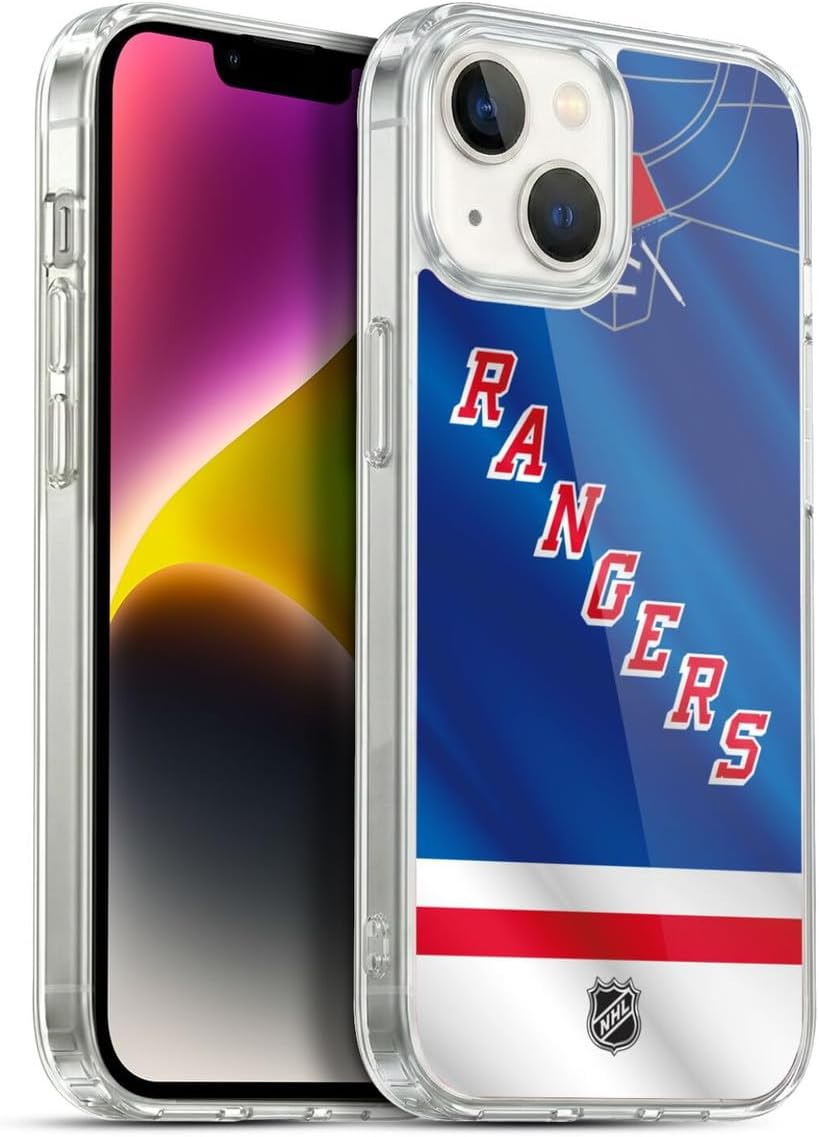 Head Case Designs Officially Licensed NHL Jersey New York Rangers Gel Case [Military Grade Protection] Compatible with Apple iPhone 14