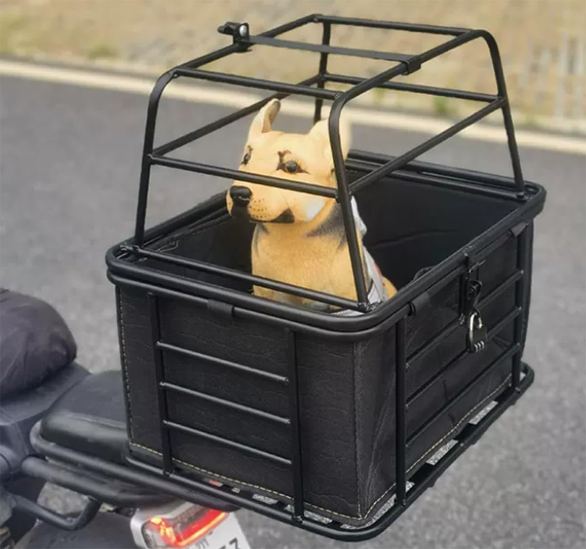 Panier arrière Robuste pour vélo pour Chiens et Chats, Cage de Transport Ajustable pour Animaux avec Housse et Serrure, Panier Multifonction pour Animaux, Courses et Usage Quotidien