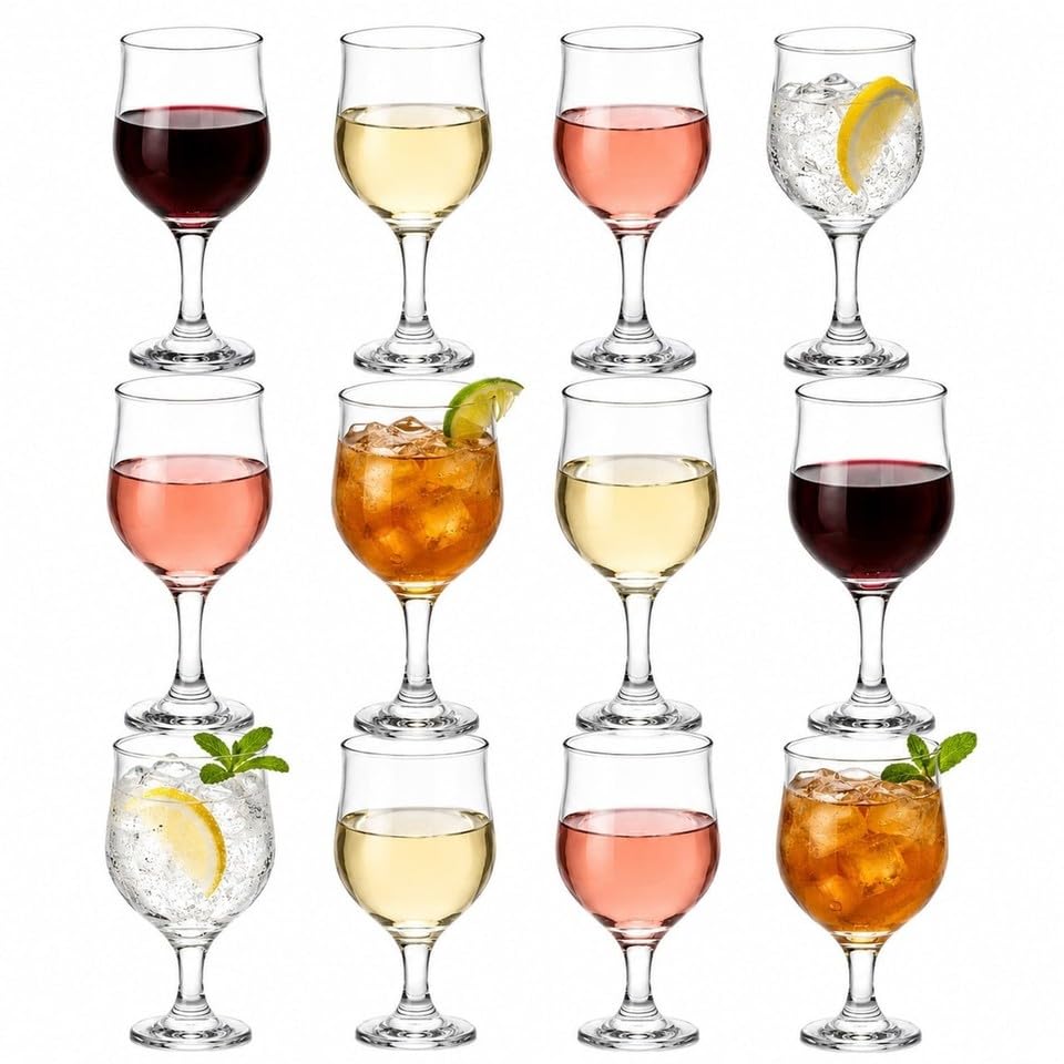 Queensway Home & Dining 315ml Stemmed Goblet Glasses for Wine & Cocktails