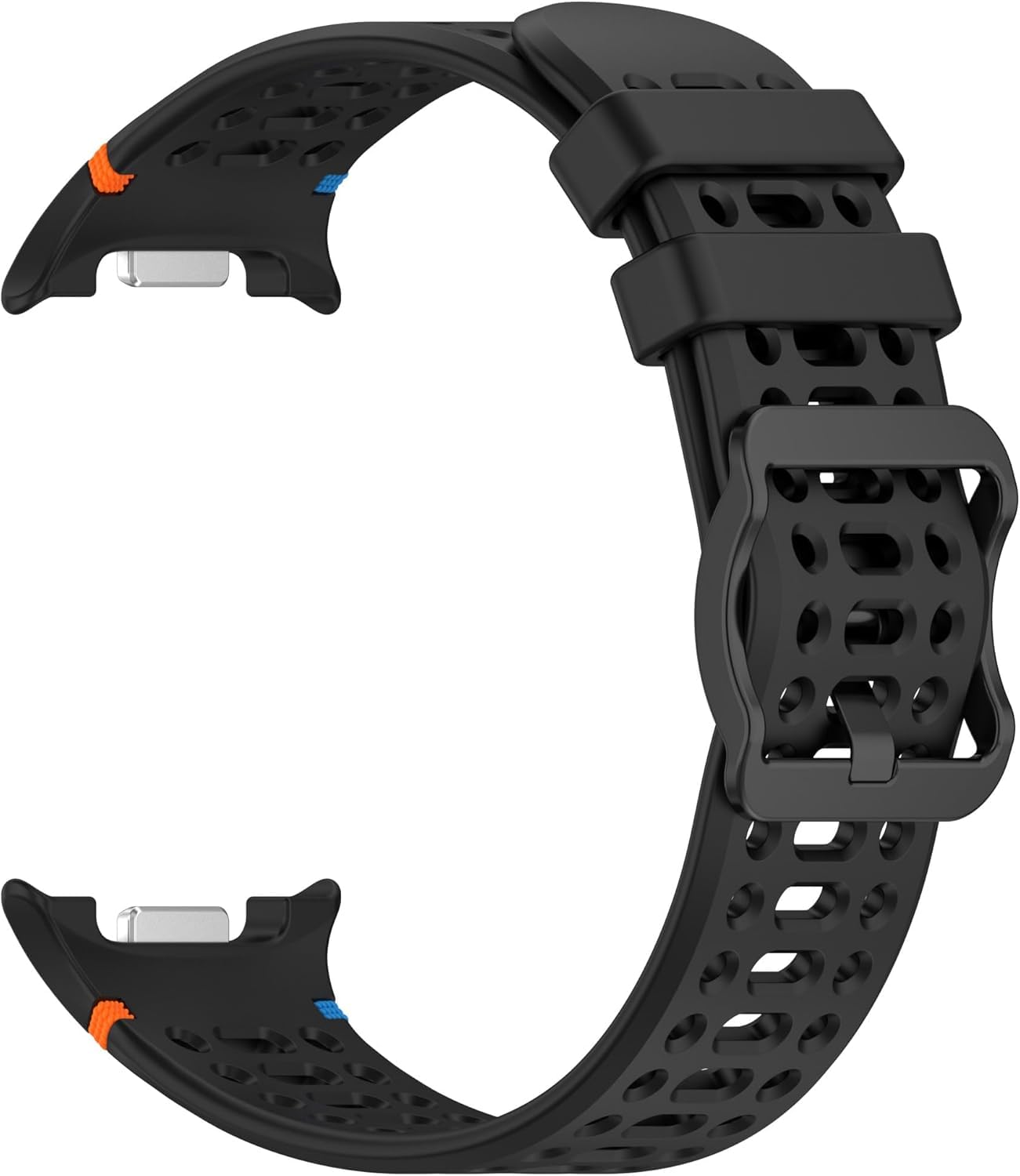 OBOE Silicone Strap Sport Airhole Band ‘COMPATIBLE WITH’ Samsung Galaxy Watch 8 40mm 44mm/Galaxy Watch 8 Classic (D-Black) [WATCH NOT INCLUDED]
