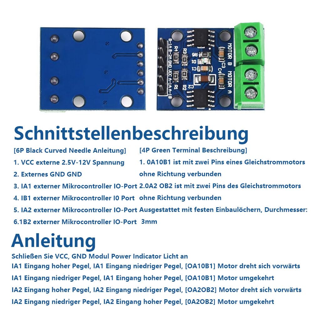8 szt. L9110S DC Motor Drive Modul, Dual DC Sterownik Sterownik Board | ,2,5-12 V H mostek może jednocześnie napędzać podwójny silnik prądu stałego lub 4-przewodowy 2-fazowy silnik krokowy