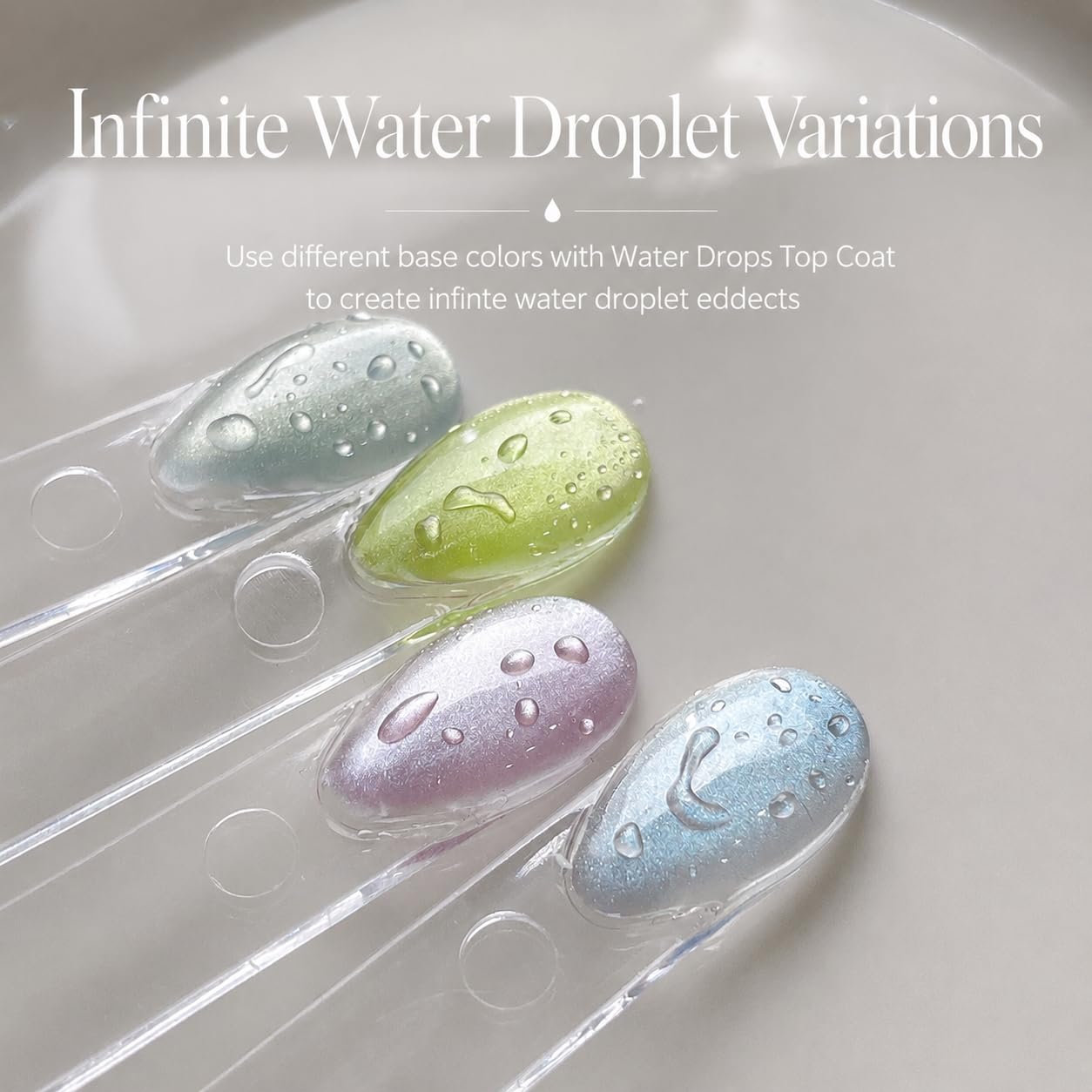 AZUREBEAUTY 3D Water Drop Gel Top Coat 15ML | Rain Drops Top Coat, No Wipe Water Droplet Effect Gel, High Gloss UV LED Soak Off Gel Polish for DIY Nail