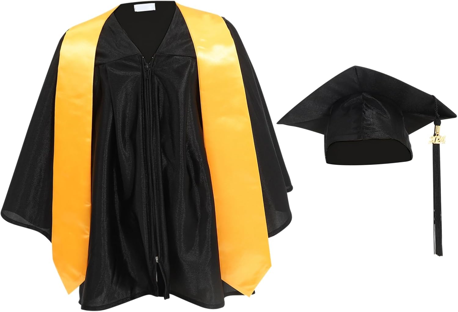 1set Boy Girl Graduation Cap and Gown Unisex Kindergarten Graduation Outfit Shiny Dress and Tassel Comfortable Apparel for Preschool Boys and Girls