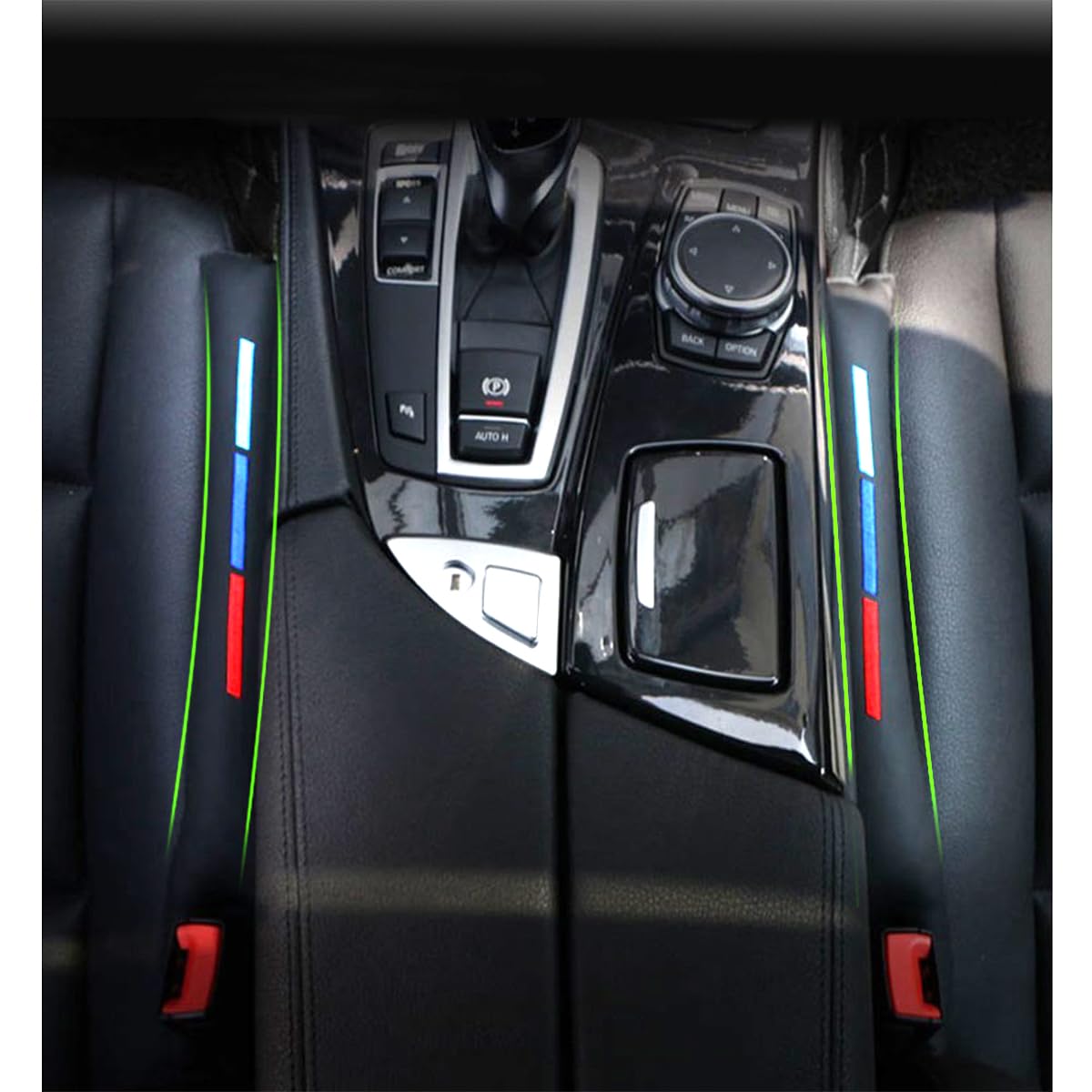 Sports Fashion Car Seat Crevice Gap Filler Slot Plug Faux Leather Car Seat Gap Pad Fillers Spacer Filler Slot Plug black