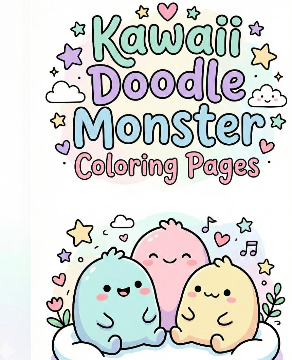 Kawaii Doodle Monster Coloring Pages: Cute and Fun Coloring Book for Kids with Adorable Monsters