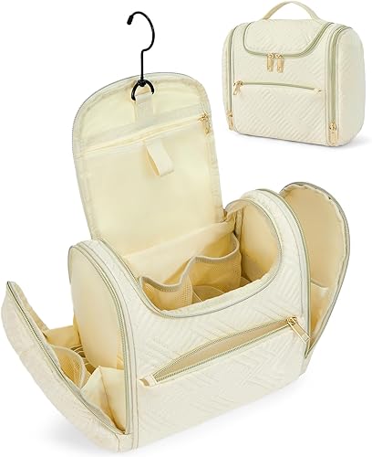 Telena Travel Essentials - Neceser de maquillaje y cosméticos, organizador de maquillaje multifuncional colgante, accesorios resistentes al agua