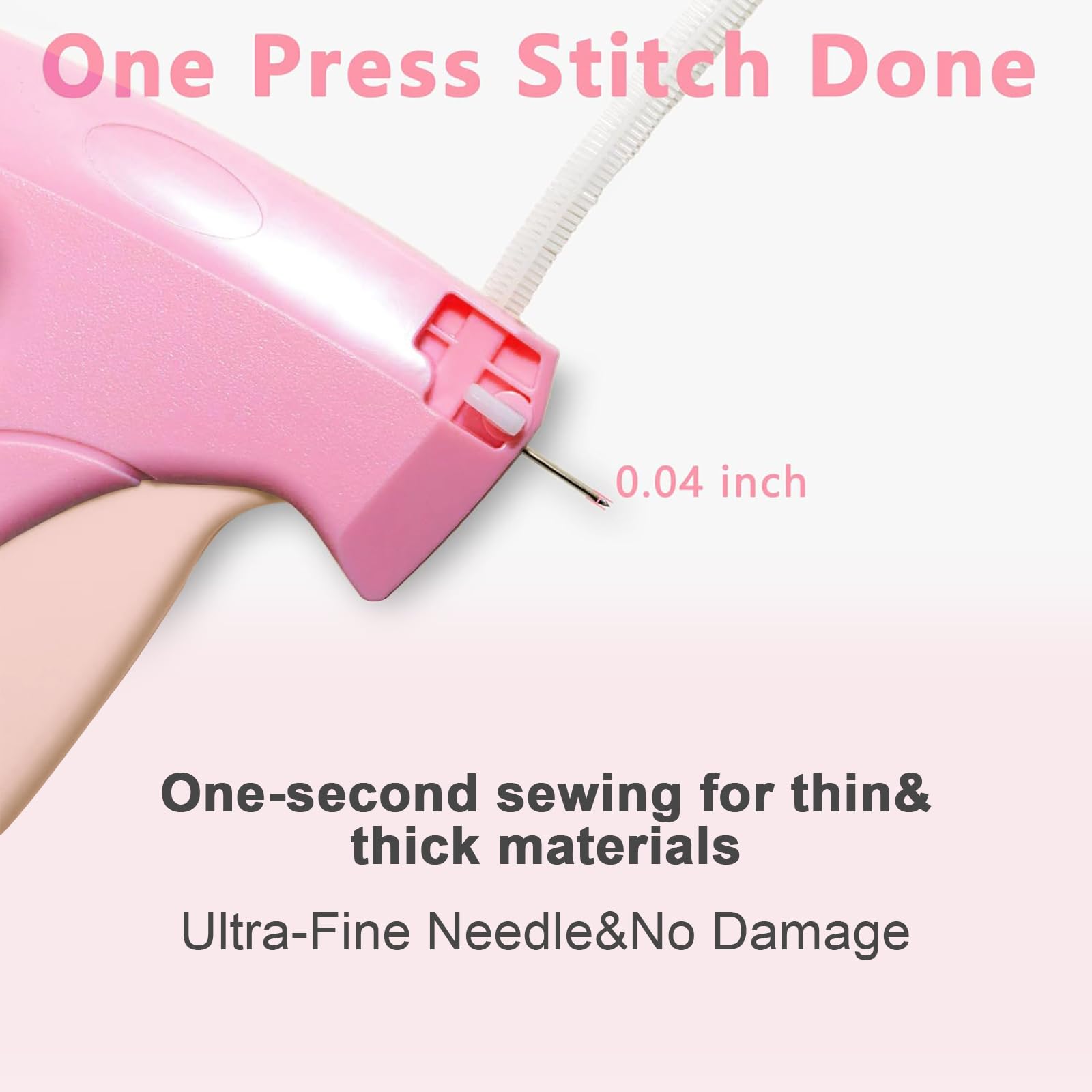 Mini Pistola da Cucire Manuale Portatile con 5 Aghi + 1000 Graffette, Kit di Riparazione Rapida per Abbigliamento e Tende, Set da Viaggio per Riparazioni Tessili