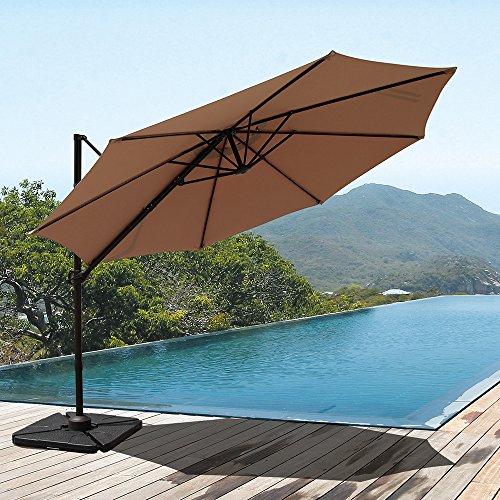 Cobana 10ft Cantilever Offset Patio Umbrella With Vertical Tilt And 360 Degree Rotation Function Beige Buy Online In Belgium At Desertcart
