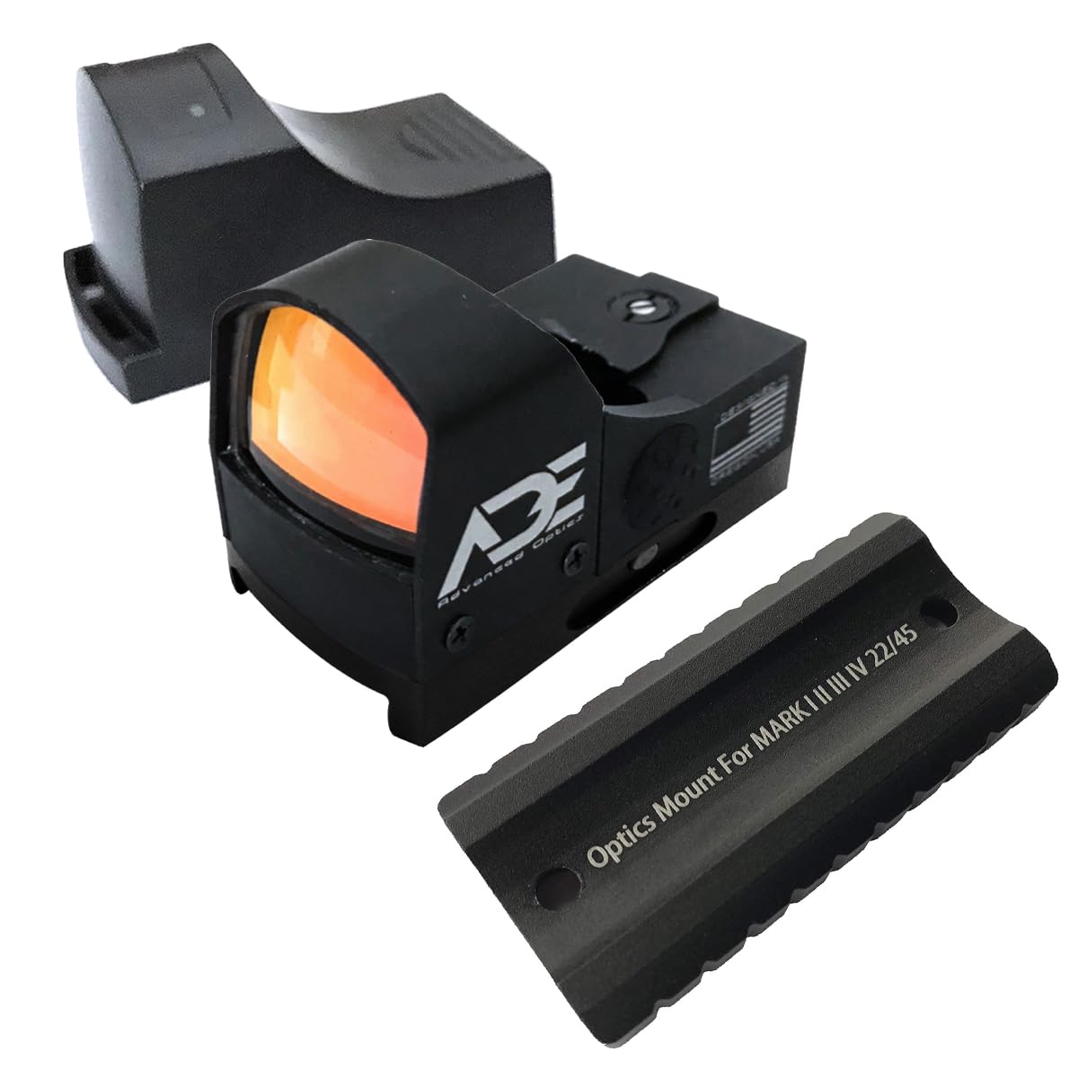 Ade Advanced Optics RD3-009 Crusader Red Dot Sight – Reflex Optic for Ruger Mark I II III IV IV-Lite with Mounting Plate – Doctor Footprint – Compact Red Dot for Handgun, Pistol or Picatinny Rail Use