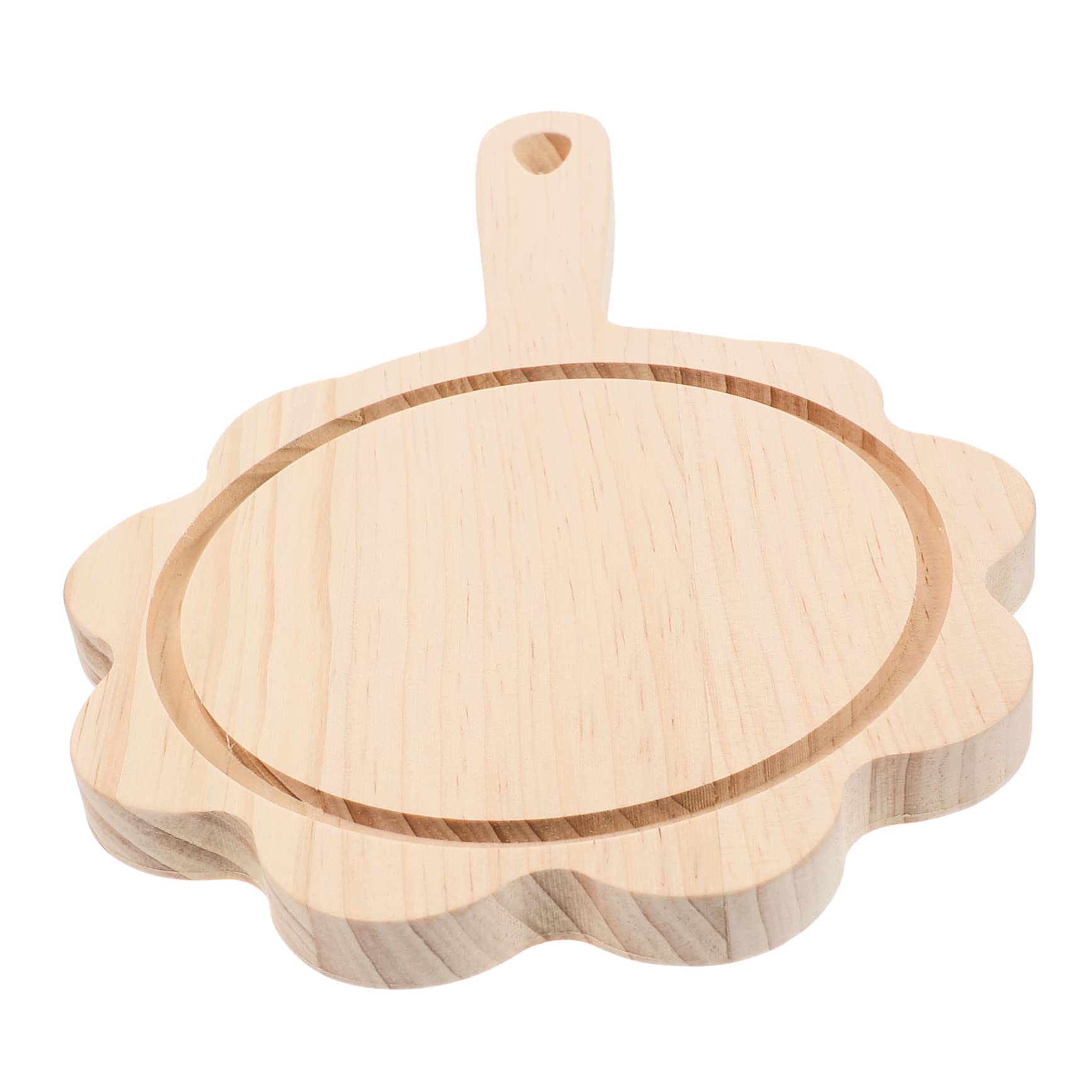 Mikinona Wooden Pizza Peel Round Cheese Board Serving Platter Bread Tray Easy to Clean Multi-use for Home Kitchen