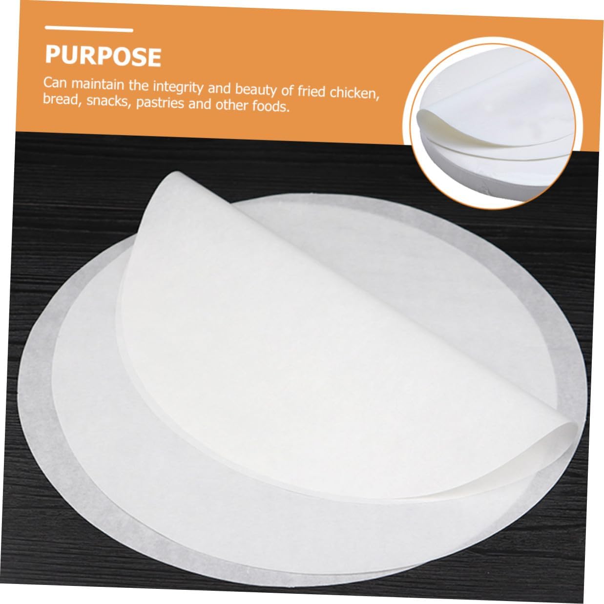 20cm Baking Parchment Paper Sheets 500pcs Non-toxic Flat Parchment Liners for Cooking Grilling Frying and Air Fryer Use