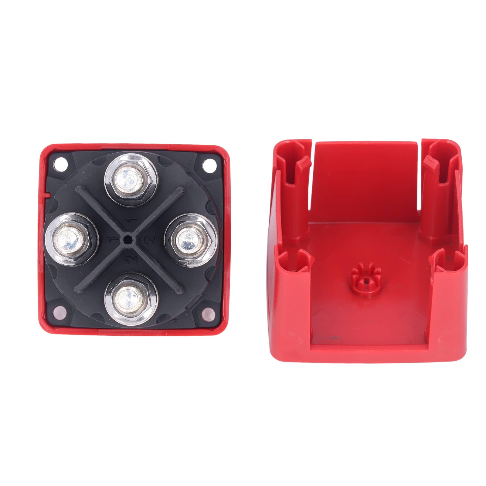 KIMISS 300A Interrupteur à Bouton de Batterie, Interrupteur de Batterie Blue Sea avec Double Circuit 4 Fils Protection contre L'allumage IP66 Amovible étanche pour Yachts RVS