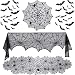 35 Pieces Halloween Decorations Set Include Lace Spider Web Table Runner, Round Lace Table Cover, Fireplace Mantel Scarf and 32 Pieces 3D Bats Wall Sticker Decal