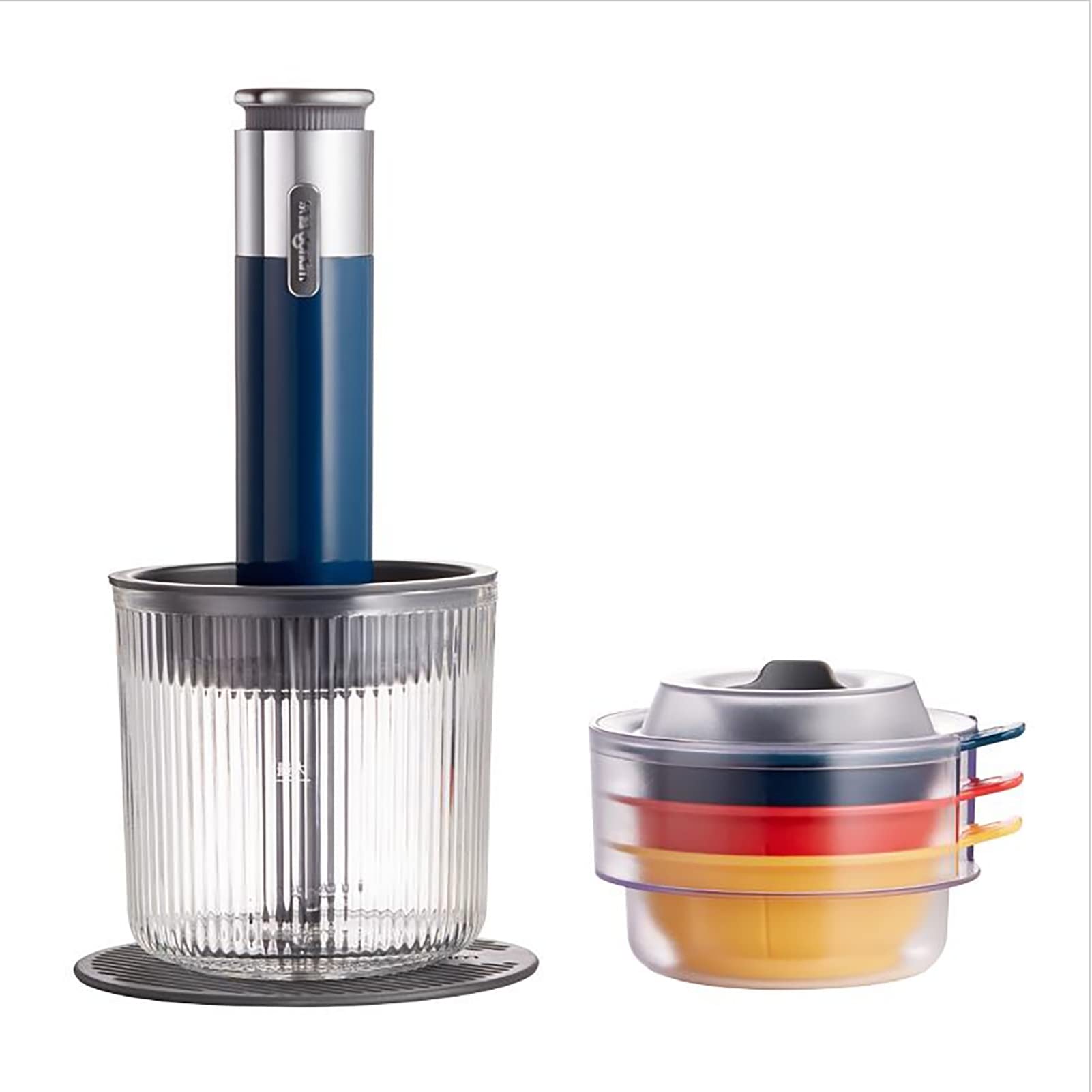 FXNFXLA Electric Garlic Chopper Mini, Cordless Small Food Processor & Portable Mini Food Chopper with 4 Bowls, for Vegetables Fruit Salad Onion Garlic