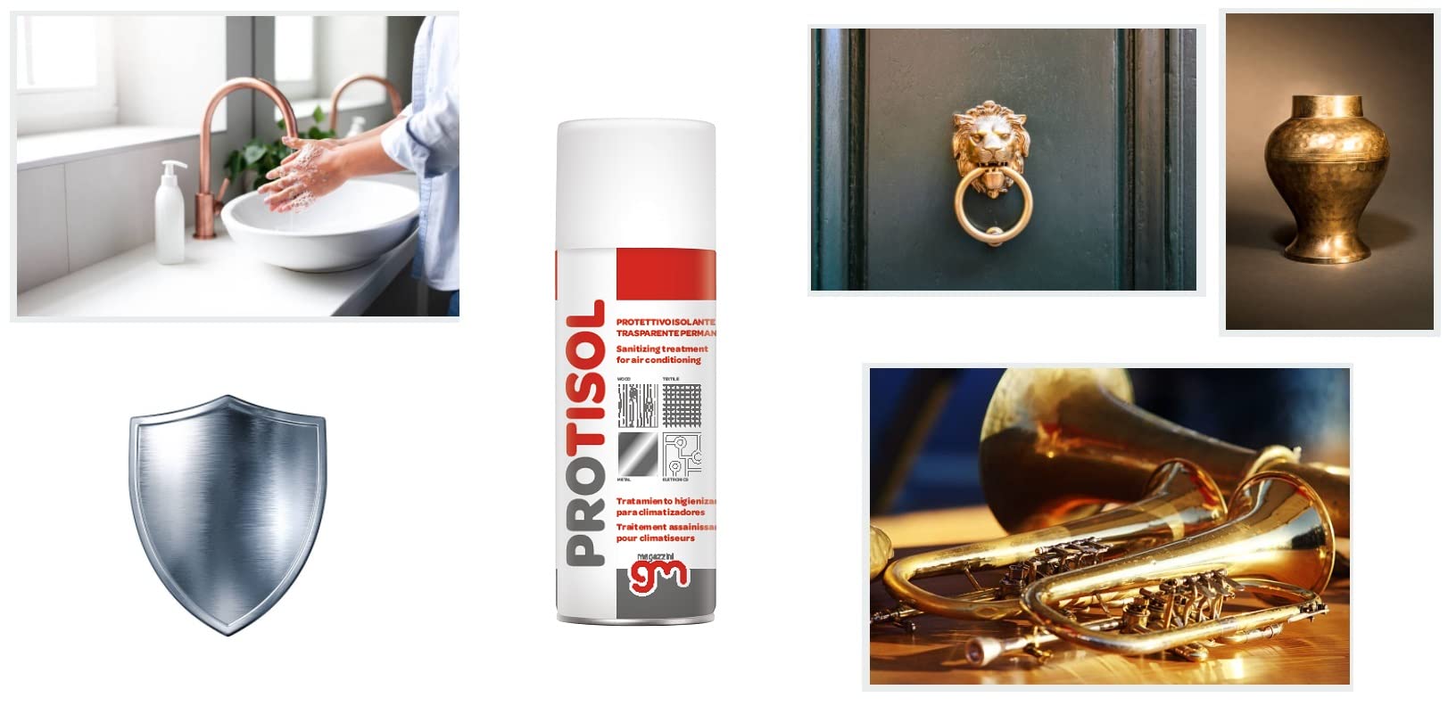 MagazziniGM PROTISOL, Spray Protector Aislante, Efecto Semibrillante, Resistente a Corrosión y Rayos UV, Ideal para Metales, Madera, Cerámica, Plásticos, 400ml