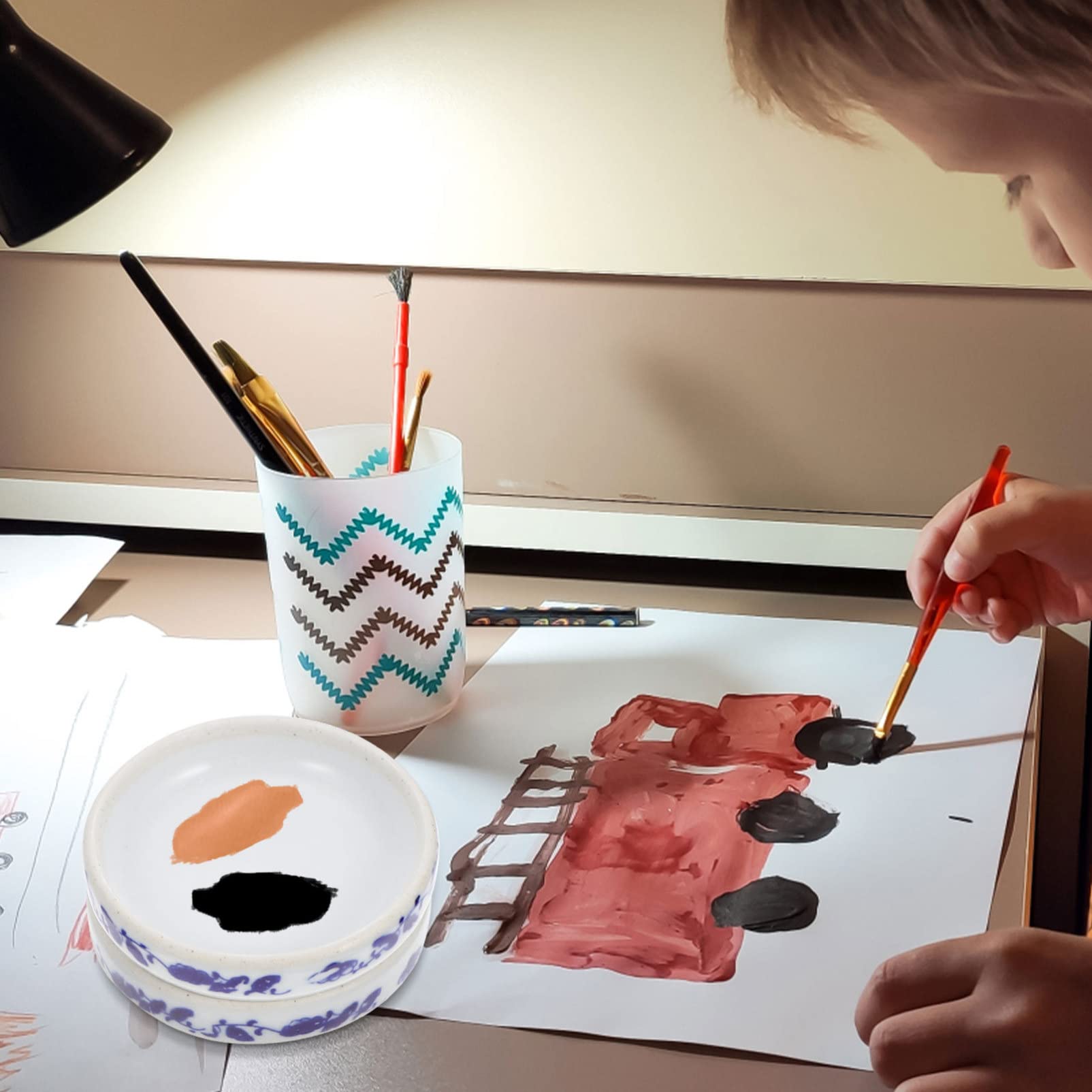 5 warstw tace do mieszania tacki do mieszania pigmentów akwarelowych paleta farb ceramicznych do malowania kolorów