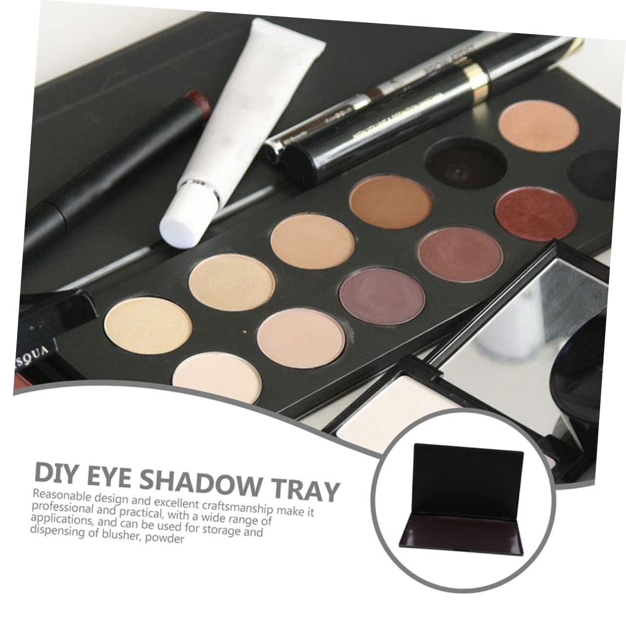 Palette Magnetica Vuota Resistente All'usura e Leggera in Abs 2 Pezzi per Ombretti per Make Up On-the-go e DIY Eyeshadow