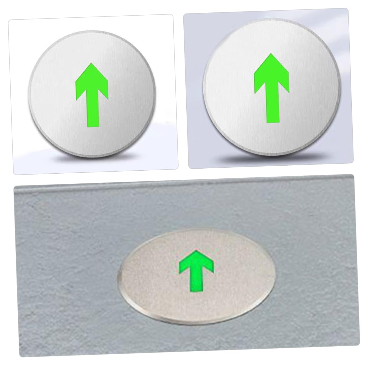 Cartello Emergenza Luminoso Inox di Acciaio in Uscita | Segnale Dritto Autoilluminante, Visibilità Elevata al Buio, Indicazione per Uffici e Hotel