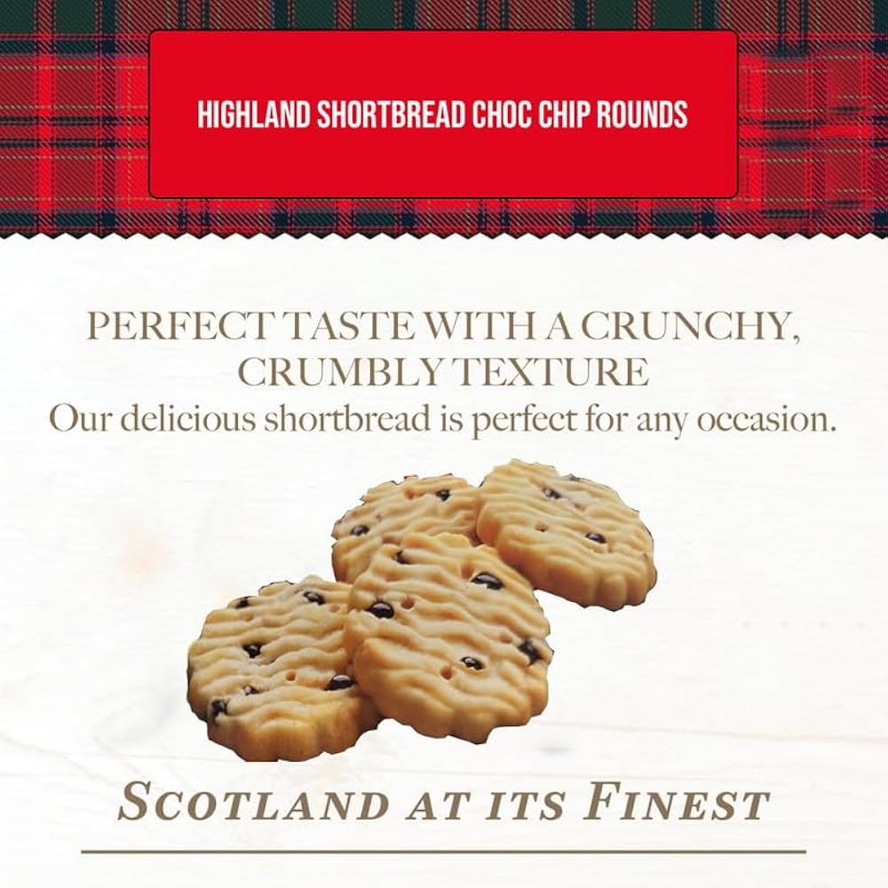 Highland Shortbread Chocolate Chip Rounds - 135g | British Store Online