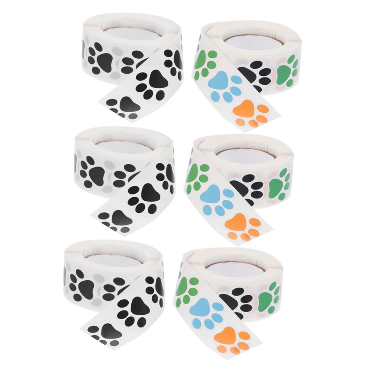 4 Juegos Vinilo Decorativo Pata De Perro Pegatinas De Animales Graciosas Pegatinas Auto Póster Mascotas Juguete Cumpleaños De Perro Pegatina Dolly Vestirse Papel Cuché 6 Rollos*4