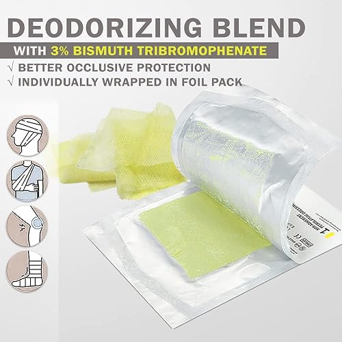 Miniatura 2 de EVERLIT Xeroform Apósito de Petrolato  Almohadilla de Gasa de Malla Fina Oclusiva Estéril y No Adherente  Parche No Tóxico y Suave para Quemaduras,