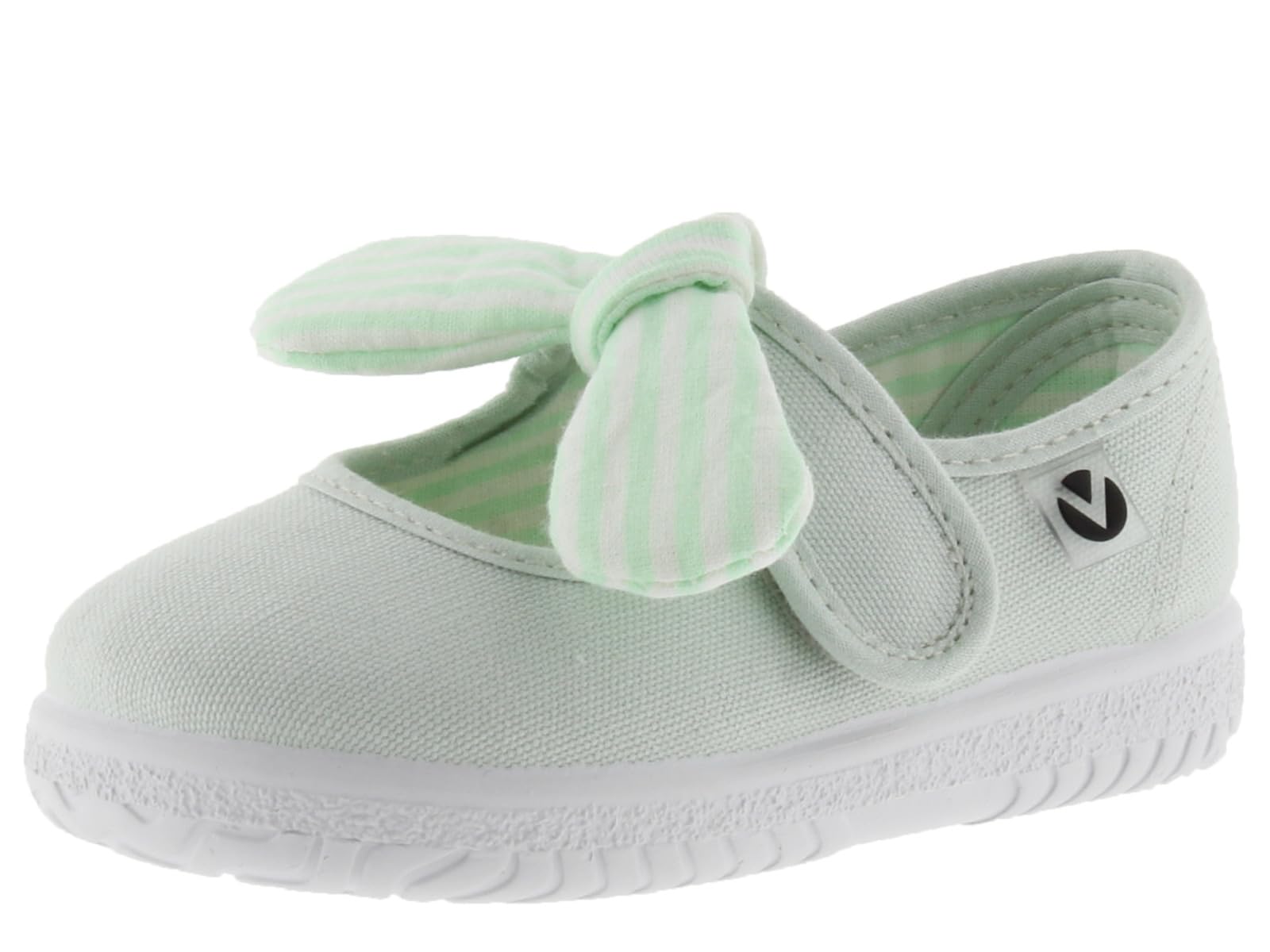 victoria Ojalá Unisex Canvas Mary Janes & Strap & Striped Bow 105110 for Kids Melon 19