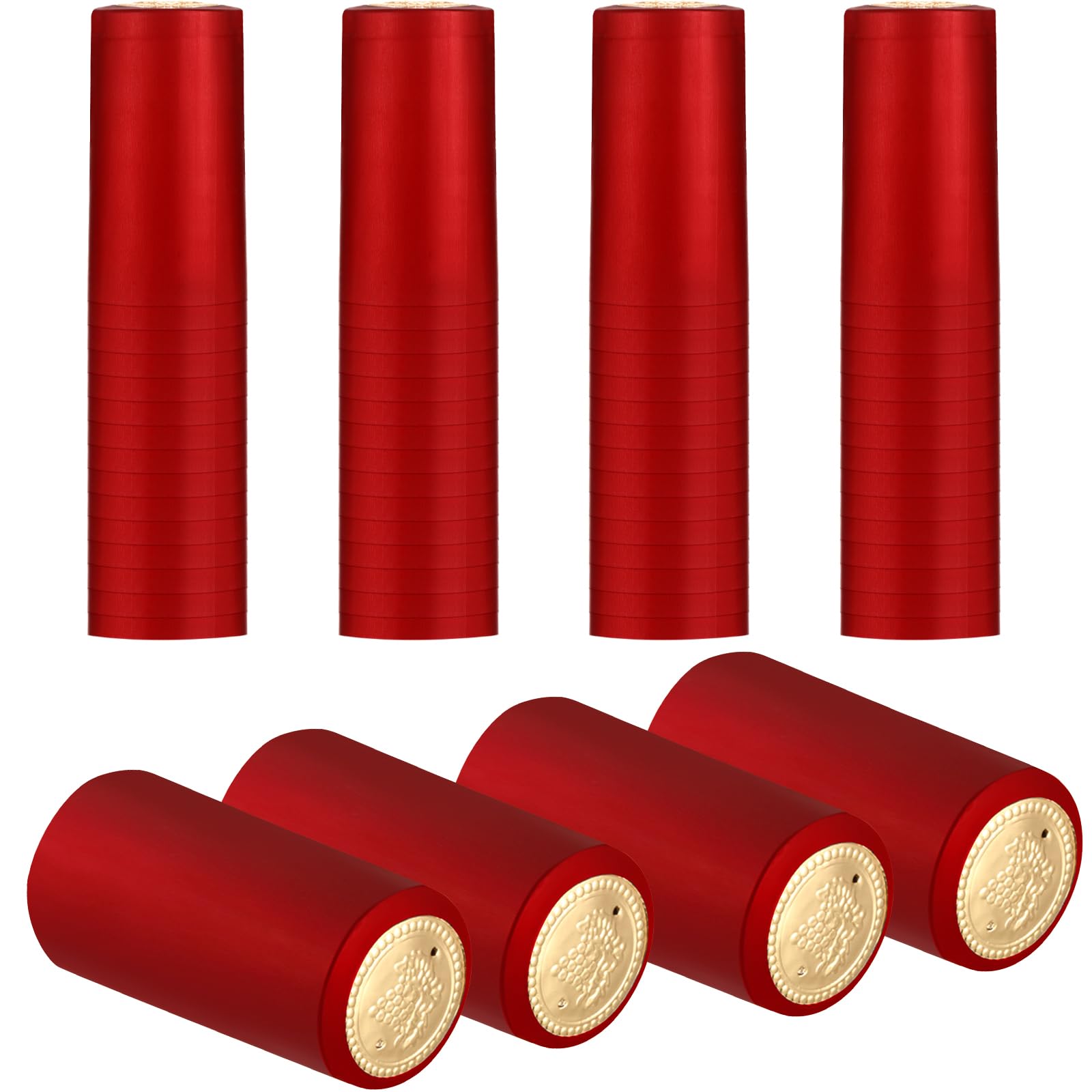 Blulu PVC Heat Shrink Capsules, Red, 400 Pcs