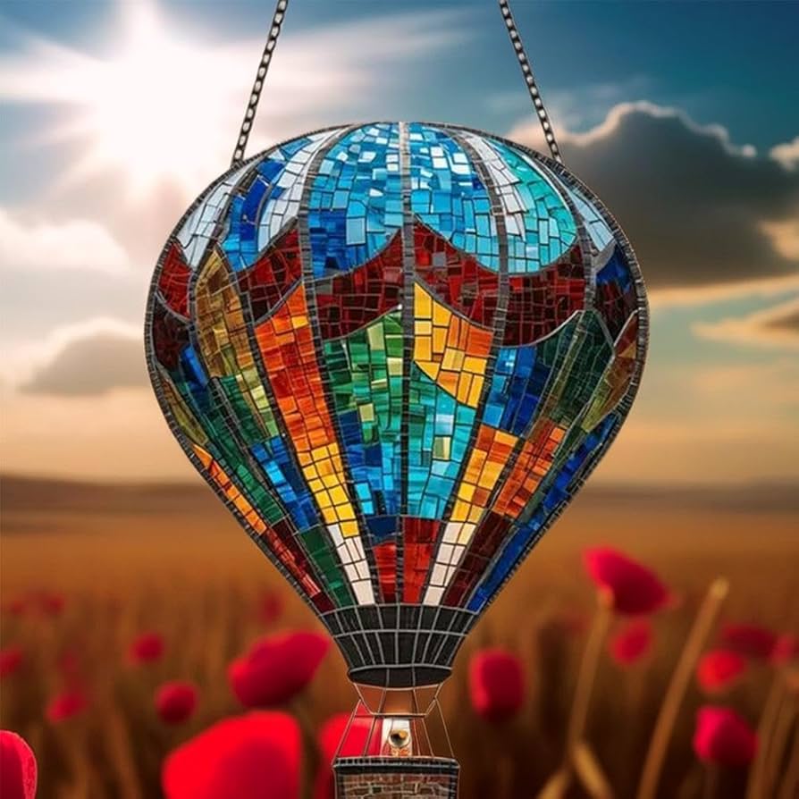 Regal Art & Gift Hot Air Balloon Solar Lantern U2013 Hanging Solar-Powered LED Lights, Waterproof Portable Decorative Outdoor Lamp Made Of Metal & Glass For Garden, Patios & Pathway U2013 Purple