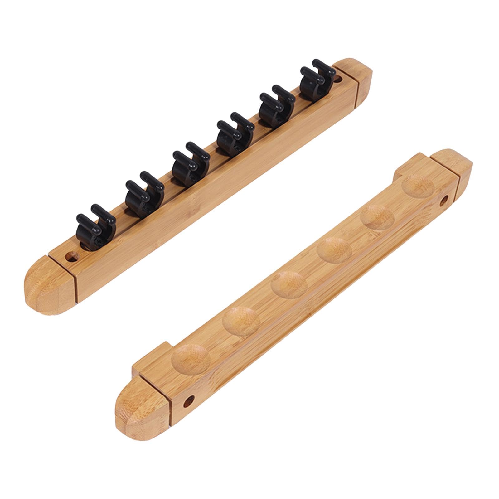 UJEAVETTE Billiard Pool Cue Rack Pool Stick Holder for Sports Clubhouse Game Room Wood Color-picture-31