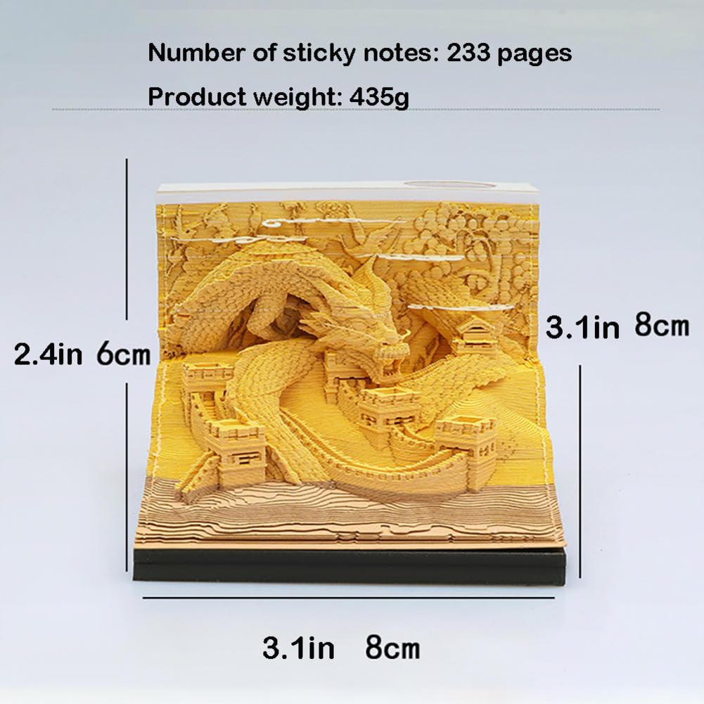 3d Sticky Notes, Kalendarz Smoka, To jest ręcznie podarta rzeźba z papieru