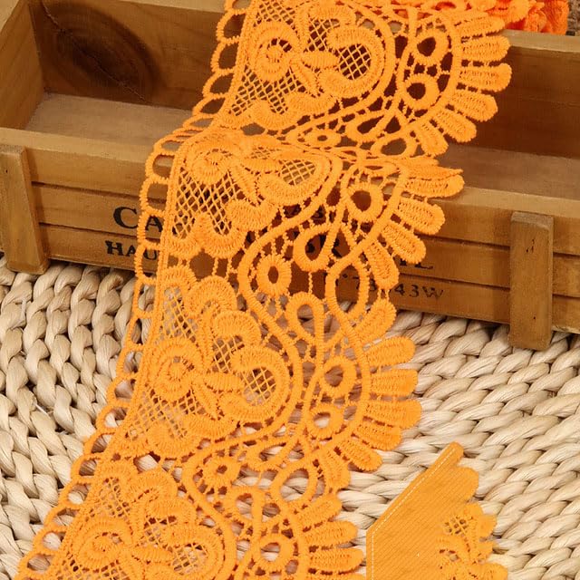 Ruban Dentelle Brodé 14 Mm De Large - 10 Mètres, Polyester, Motifs Fleuris, Pour Couture, Décoration, Cadeaux