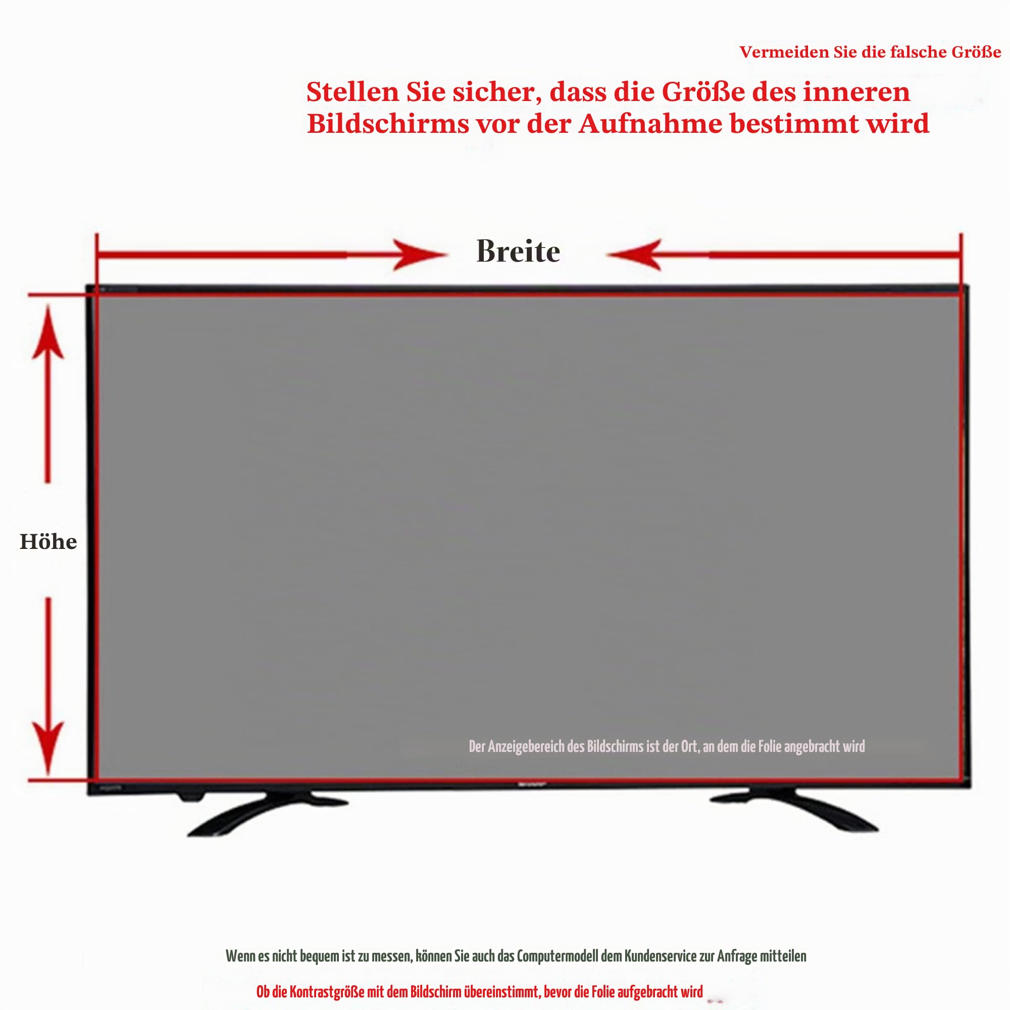 CUNIO Anti Glare TV Bildschirm Folie, TV Glare 43-65inch Indoor Mattierte Staubdichte Filter Anti-Kratz Folie, Anti-Strahlung Rate Bis Zu 90%, Schutz Der Augen Keine Blasen / 65in1440x809mm