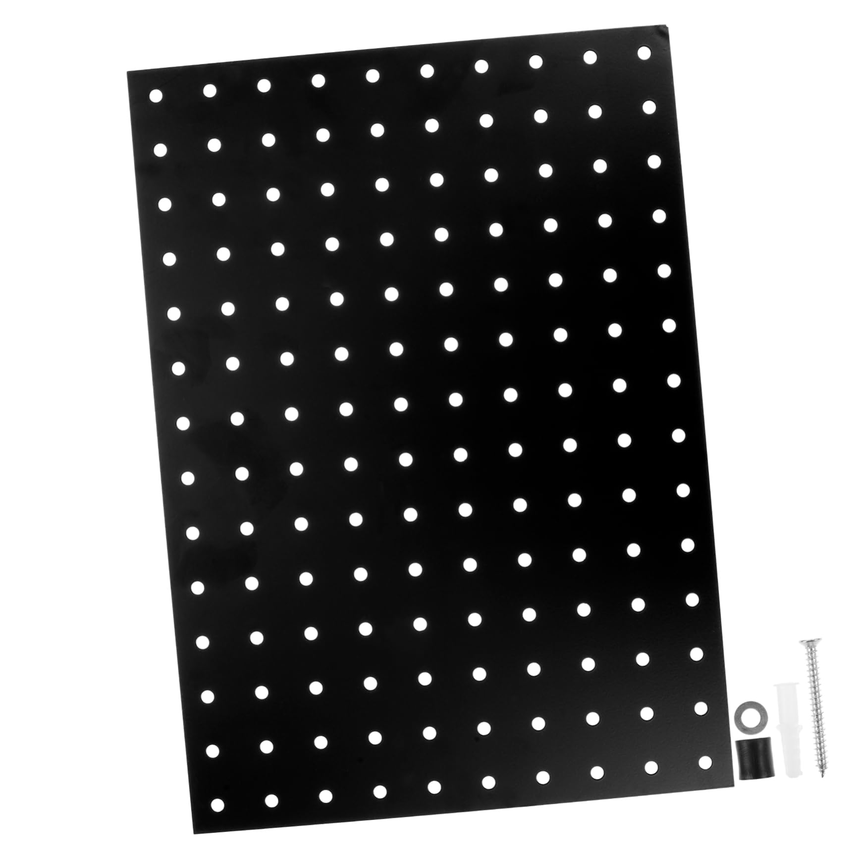 MUSISALY Sturdy Metal Perforated Tool Organizer Wall Mount Pegboard Black Easy Install