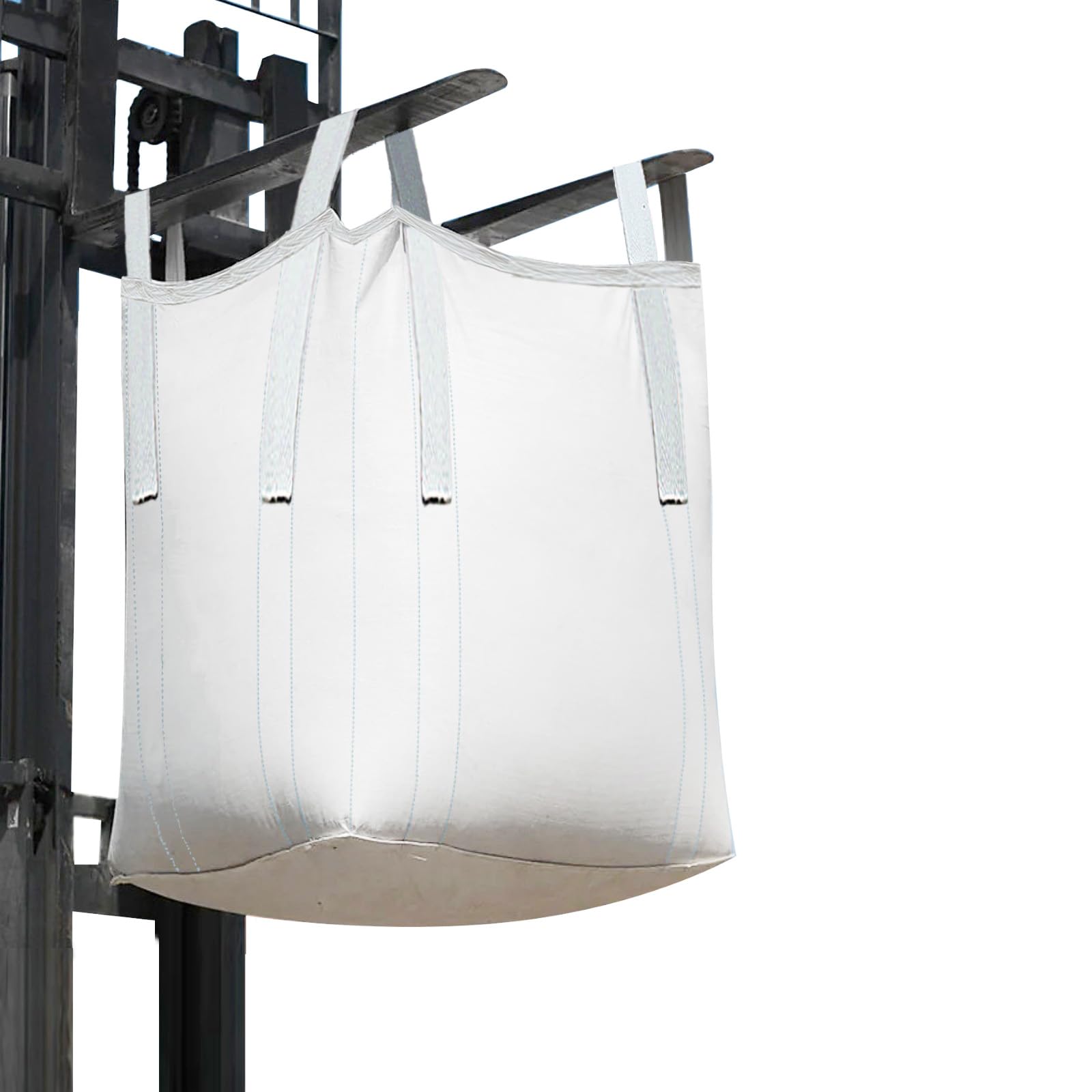 10 Pack Aolikebao FIBC Bulk Bag 1.5 Ton Bag 35.4"L x 35.4"W x 43.3"H 3300lbs SWL Safty Factor 3:1 Duffle Top Flat Bottom Woven Polypropylene Bags