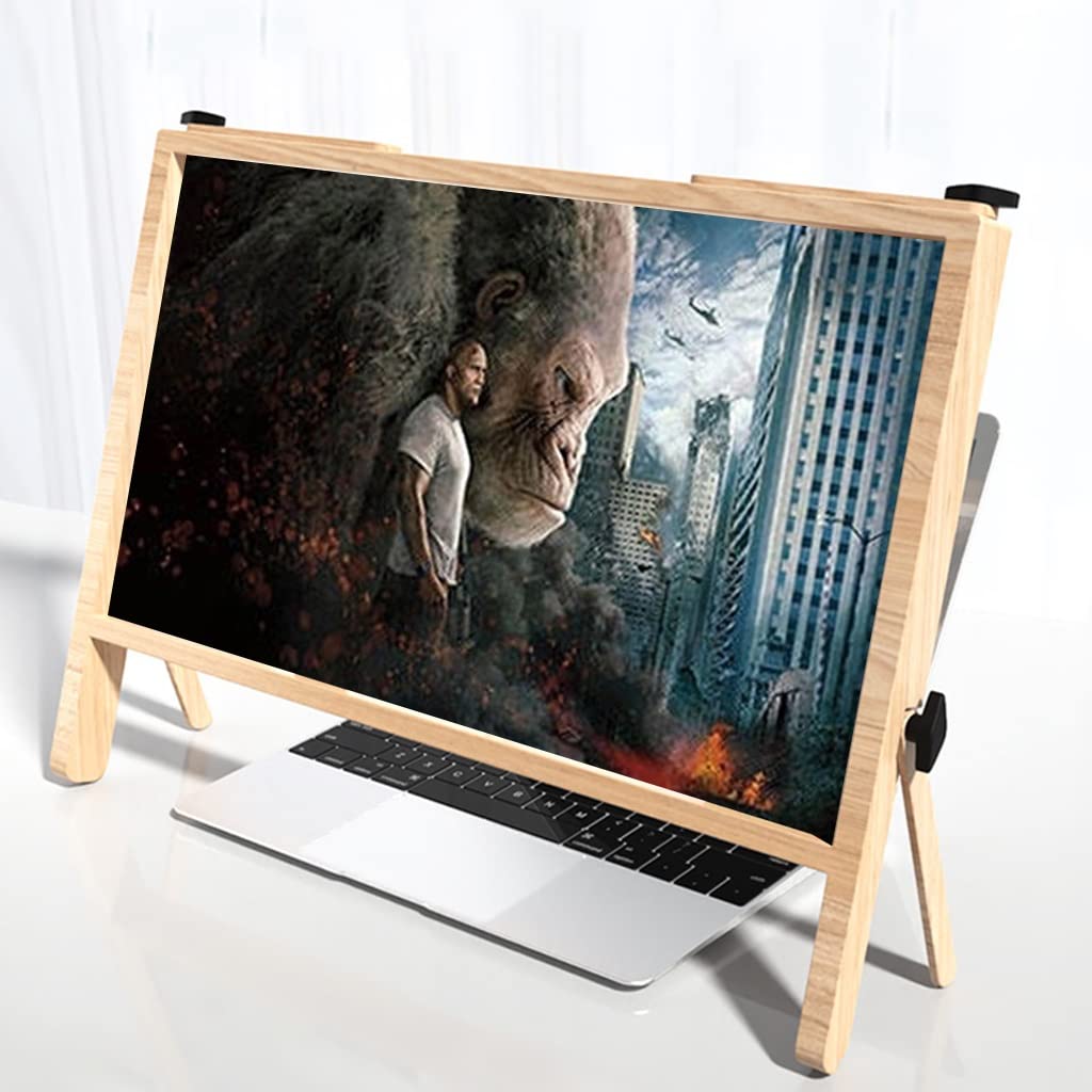 Ultraklarer Laptop-Bildschirmlupen Projektor Für Computer Notebook Tablet, 21-Zoll-HD-Lupe, Ständer Faltbar, Tragbarer Film-Video-Verstärker (Color : Brown)