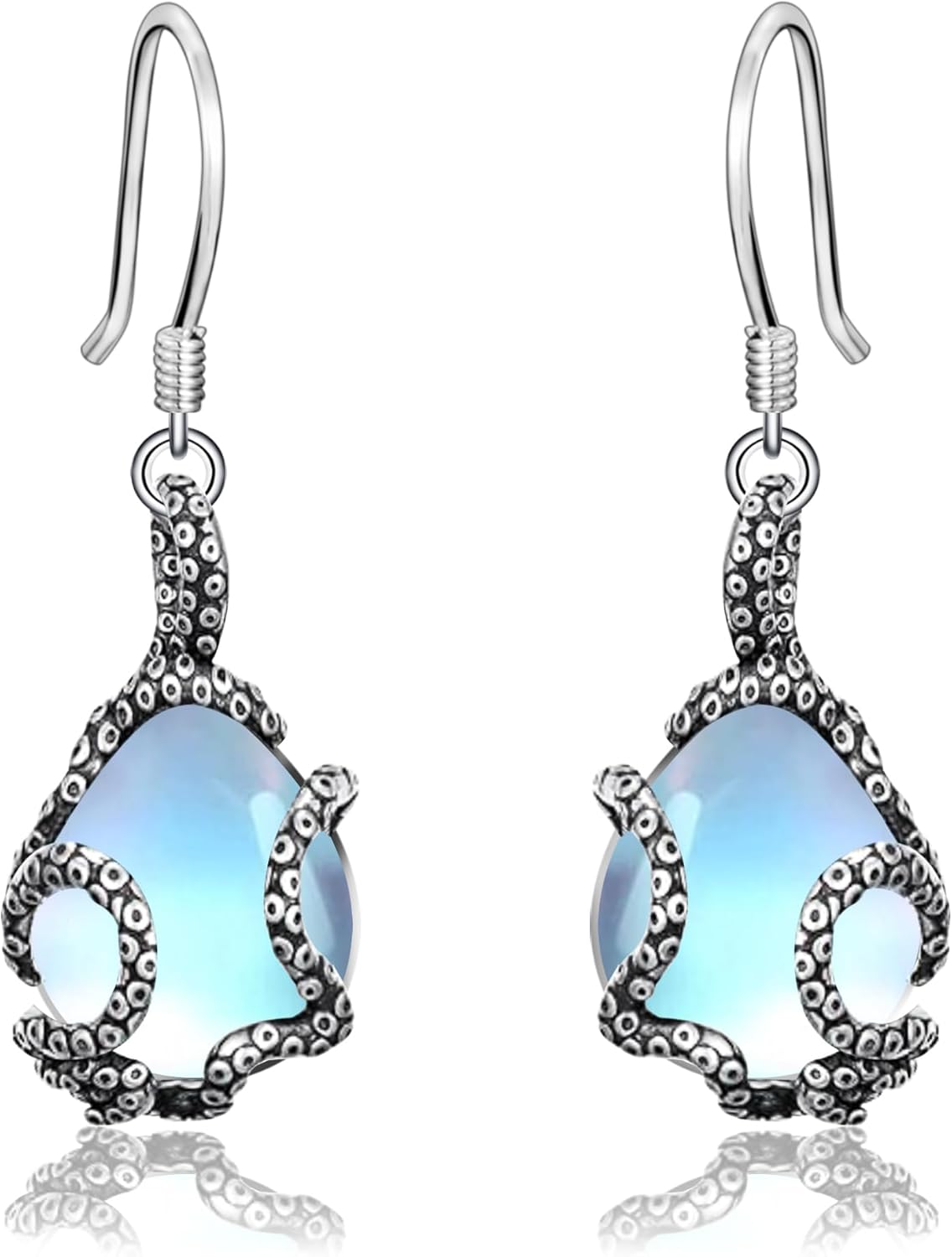 Beach/Whale/Shark/Sea Turtle/Starfish/Octopus/Dolphin/Mermaid Earrings for Women Ocean Jewelry Beach 925 Sterling Silver Ocean Beach Earrings Wave Drop Dangle Earrings Wave Jewelry Gifts for Women