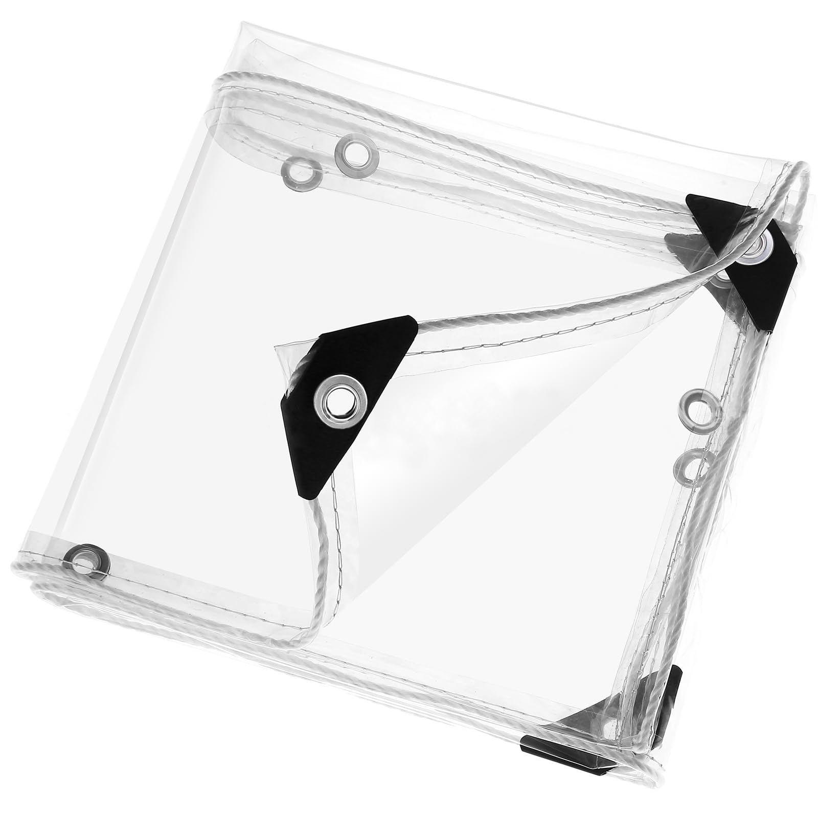 Abdeckplane Wasserdicht-mit ösen-Transparente Plane,Durchsichtige Tarp für Außenbereich Pflanzen Gewächshaus Garten MöBel Pet Hutch Dach (PVC) (3x3m)
