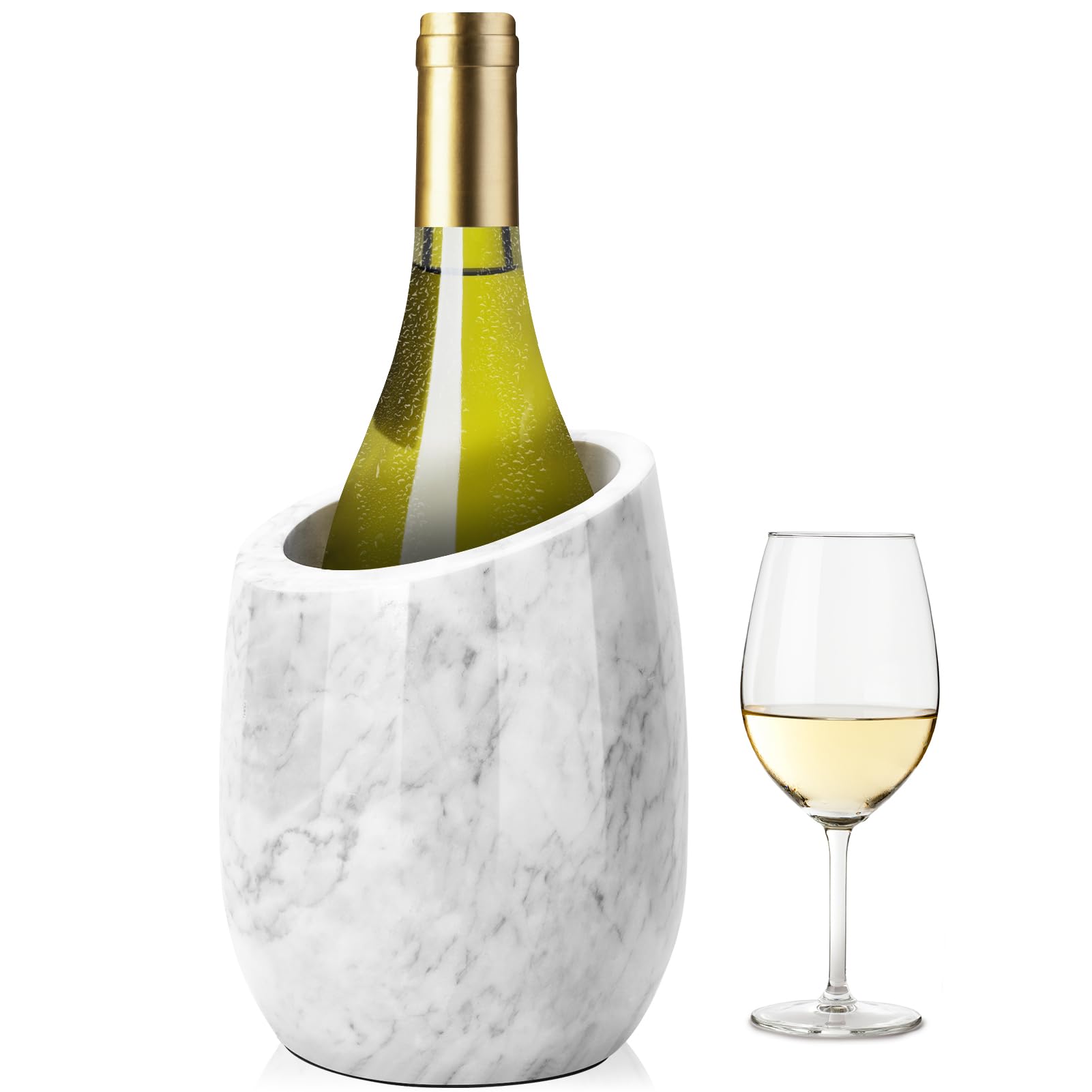 ZORMY Premium Marble Wine Chiller Bucket, Wine and Champagne Cooler, Wine Bottle Ice Chiller, 750ml Bottle Cooler, Home Bar & Kitchen Decor, Ideal