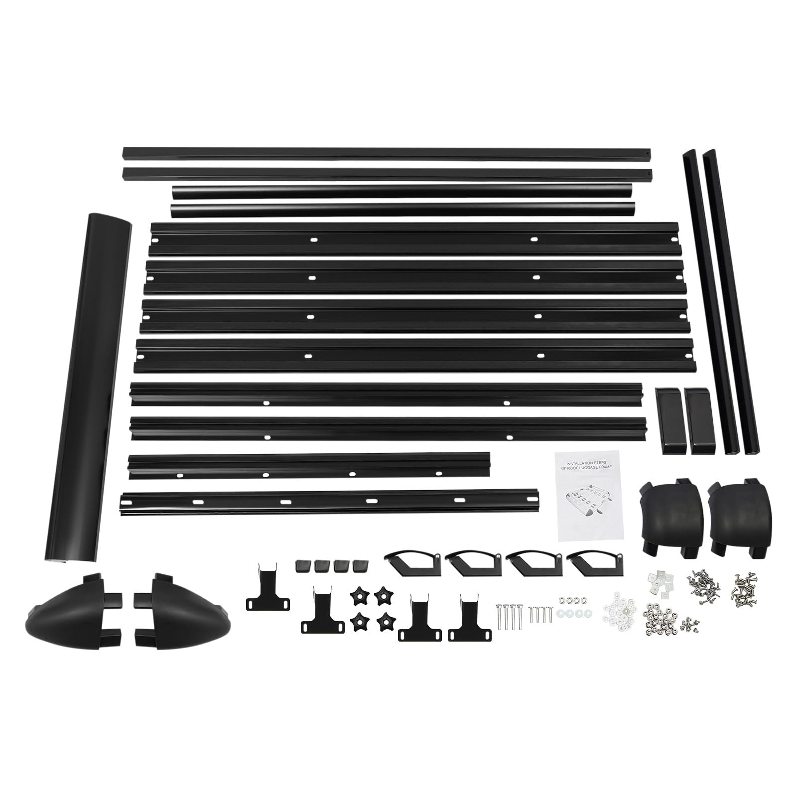 140 x 100CM Universal Auto Aluminium Dachst Nder Korbwanne, 150KG Tragfähigkeit Einstellbare Breite Schwarz Dachkorb Dachtrger Dachträger Metall Dachgepäckträger für SUV Modelle Eingebauten