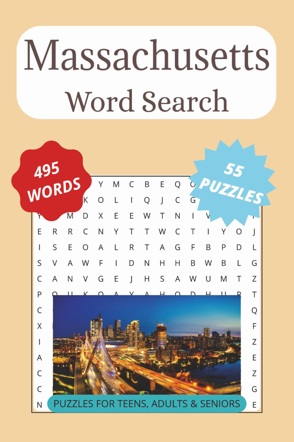Massachusetts Word Search Book: Massachusetts Word Puzzle Book: Easy to Read Print, Fun for Teens, Adults, and Seniors