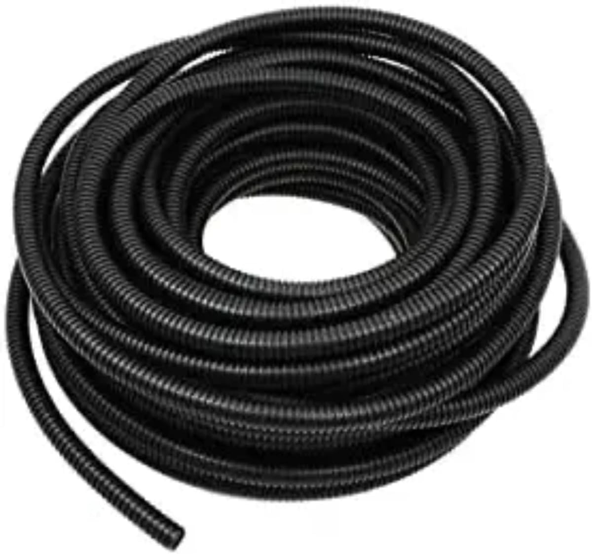 1/4" X 100 ft Split Wire Loom Flex-Guard Convoluted Tubing – Protective Split Cable Sleeves for Automotive Home Industrial Electrical Wires – Heat Resistant Cable Conduit – Black