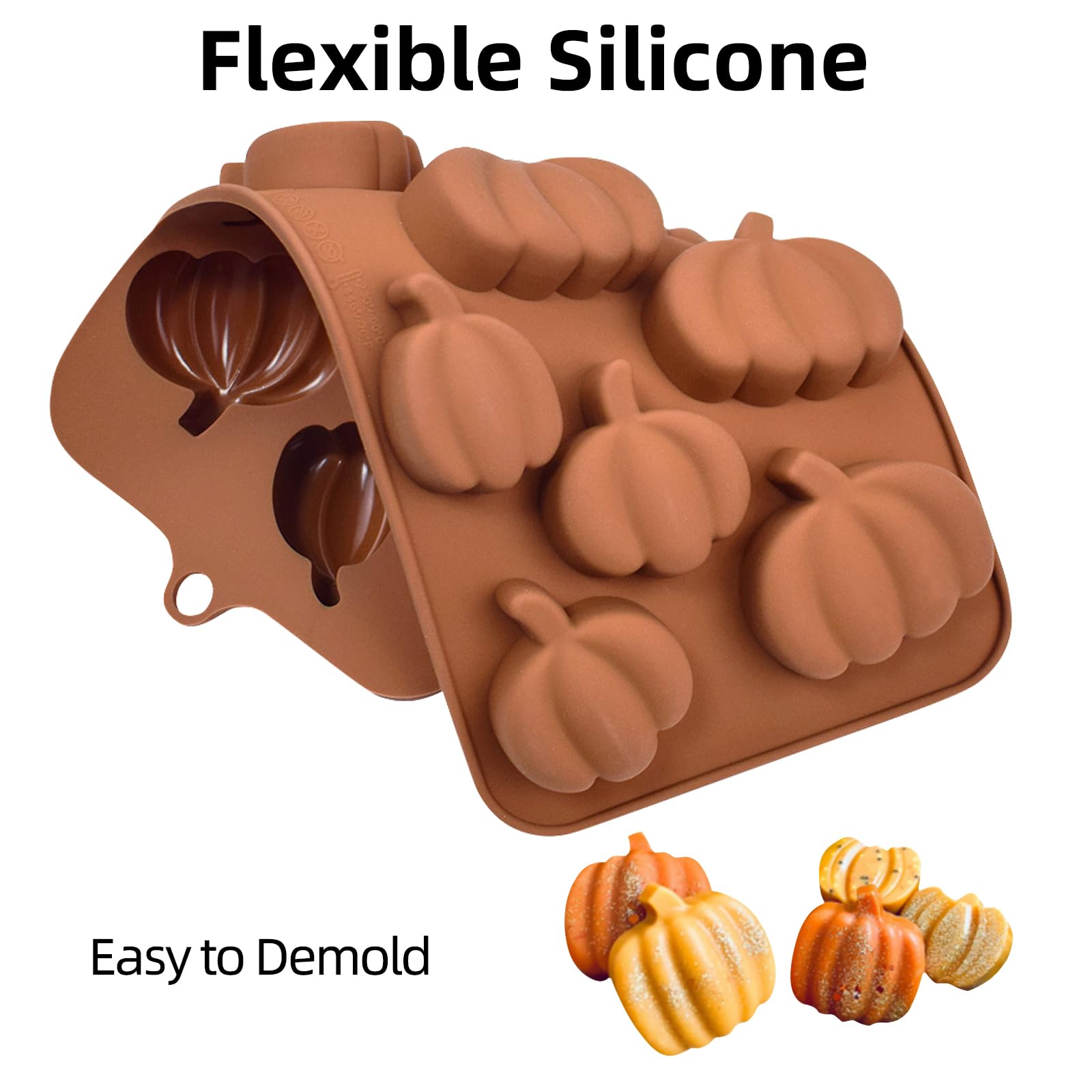 Lot De 2 Moules En Silicone 3D En Forme De Citrouille Pour Halloween, Thanksgiving, Bonbons, Chocolat, Bonbons, Bonbons, Décoration De Gâteau, Décorations En Résine