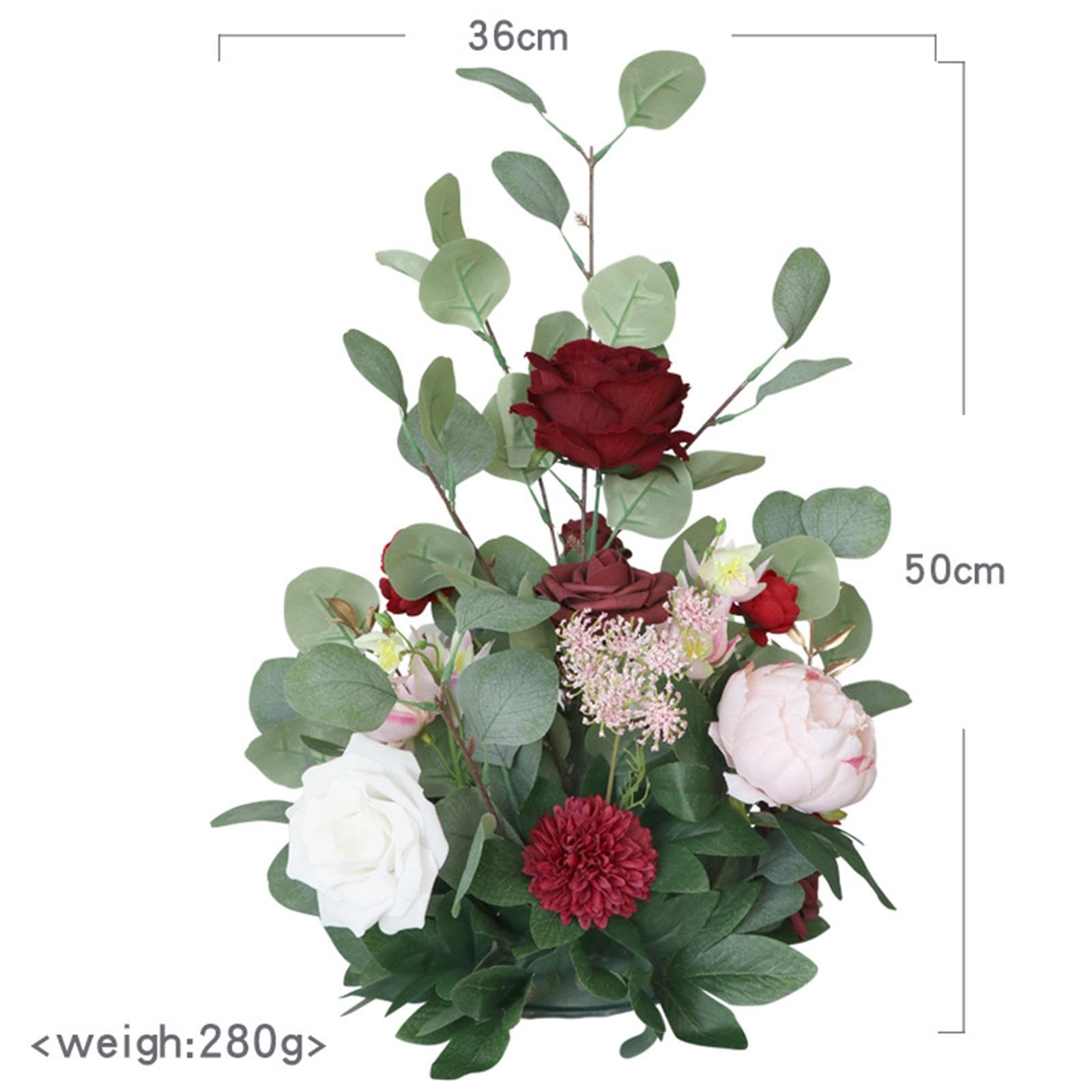Fiori Artificiali per Arco Nuziale, Bouquet Finte, Decorazione Realistica Bianca, Ideale Come Regalo, per La Casa O per Eventi, Fiore rosa rosso