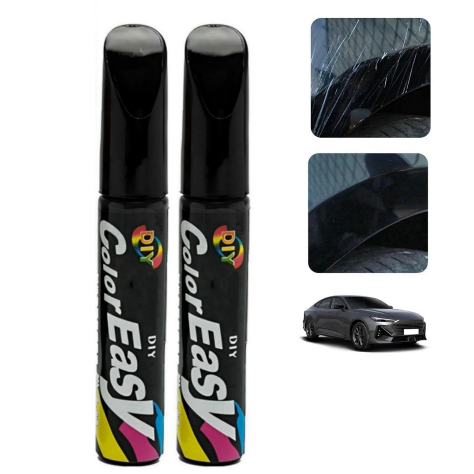 2PCS Car Scratch Repair Pen,Car Touch Up Paint Pen,Scratch Pen For Cars,Black Car Paint Scratch Repair,Scratch Repair,Scratch Repair Pen,Fast Repair Scratches For Cars,Black Touch Up Paint For Cars